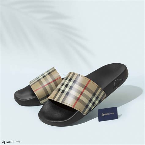 burberry slides on sale|Burberry vintage check slides.